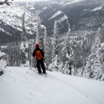 Carl ready to drop in. Best snow I have skied so far this year!