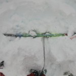 Ski anchor while practicing crevasse rescue. 